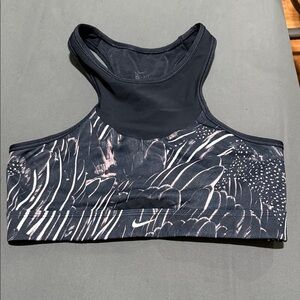 Nike Women's Black and Pink Patterned Sports Bra